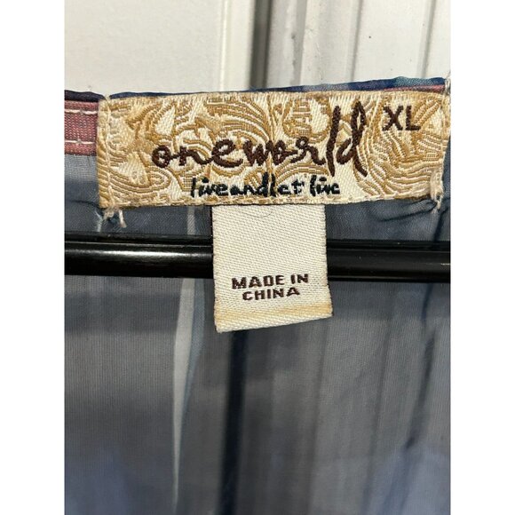 OneWorld Asymmetrical Tie Dye Sleeveless Dress With Rhinestones SZ XLarge - Picture 6 of 11